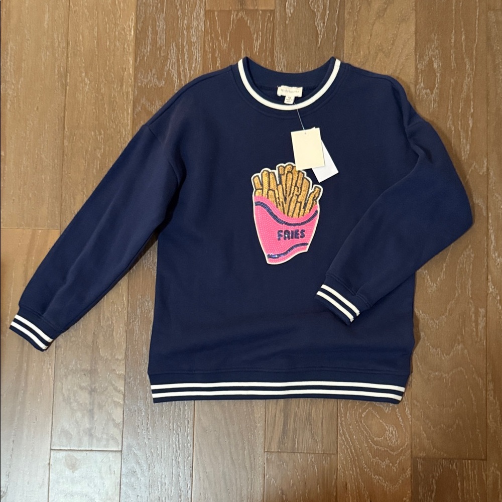 Honey & Sparkle Navy Sweatshirt with Fries Design